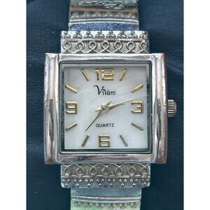 Vivani Two Tone Love Hope Faith Courage Dream Inspire Cuff Watch